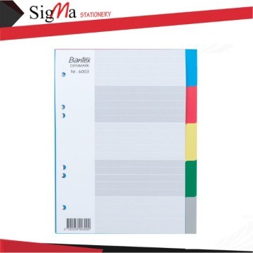 Divider BANTEX #6003 uk.A5 5 warna PP (u file) - Set